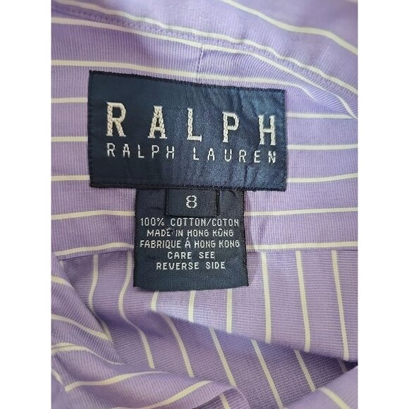 Ralph Lauren RALPH Vintage Y2K Purple Striped Women's Shirt Size 8 Hong Kong t9 - Picture 6 of 6